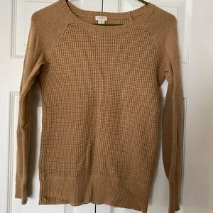J. Crew Merino Wool Waffle Knit Sweater Tan